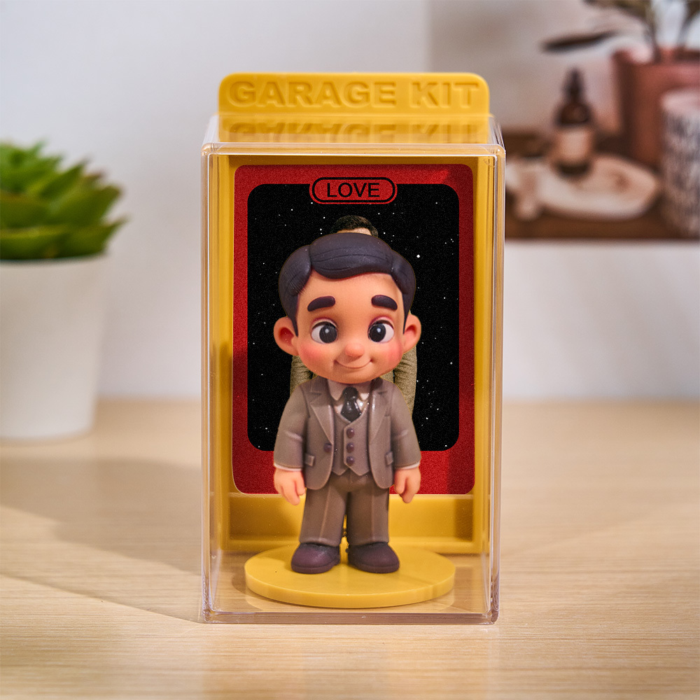 写真からのカスタム 3D フィギュア,ディスプレイケース付き,パーソナライズされたキャラクターカード,カップルや恋人へのユニークなギフト - 