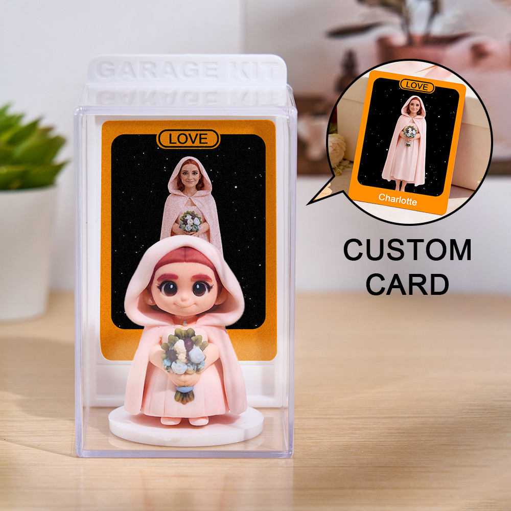 写真からのカスタム 3D フィギュア,ディスプレイケース付き,パーソナライズされたキャラクターカード,カップルや恋人へのユニークなギフト - 