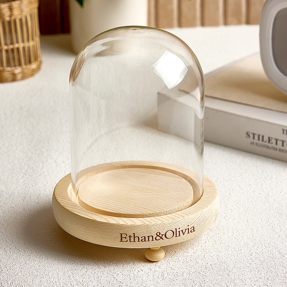 Custom Engraved Glass Dome Night Light Personalized LED Lamp with Name or Message