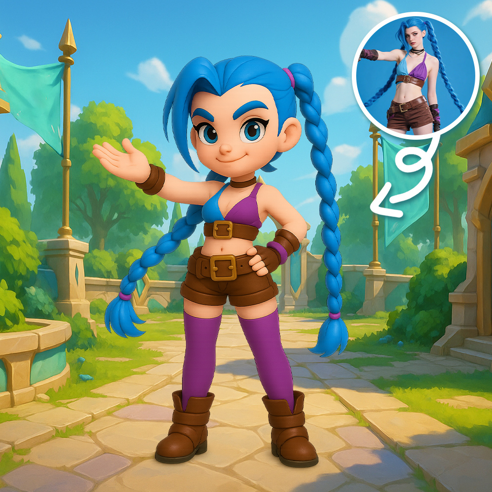 Custom 3D Cartoon Figure from Your Cosplay Photo Chibi Style Character Replica Figurine