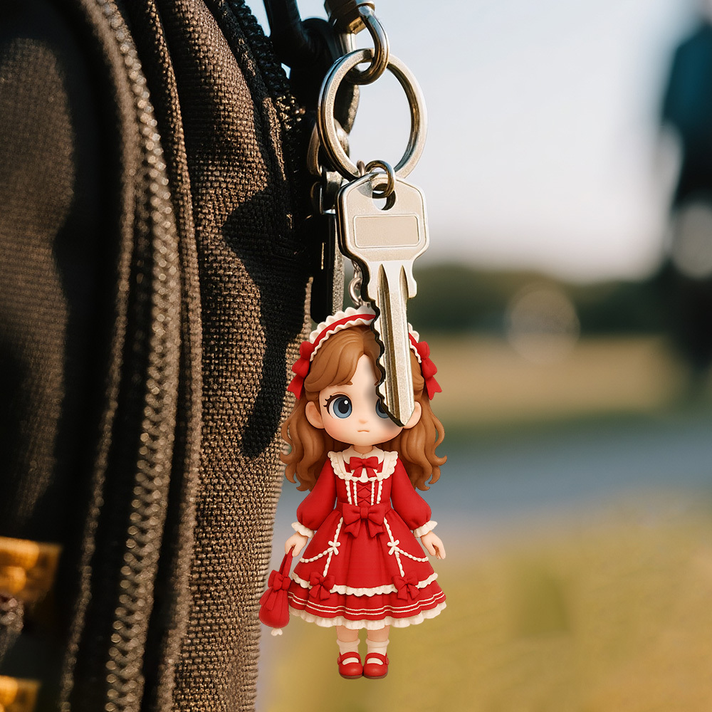 Custom Lolita Style Keychain From Your Photo Personalized Cute Accessory Unique Gift For Friends Lovers Birthday Present