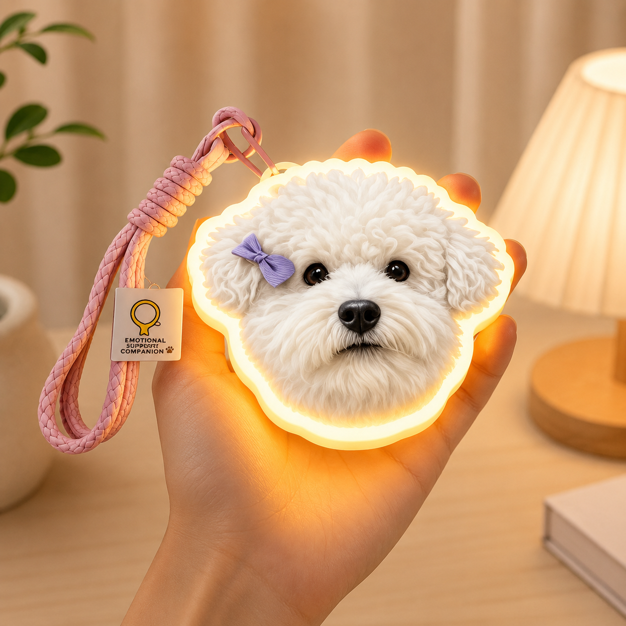 パーソナライズされたペットポートレート LED キーホルダーカスタム写真ライトアップ犬または猫キーホルダー光るアクリルバッグチャームパーソナライズされたペットメモリアルギフト - 