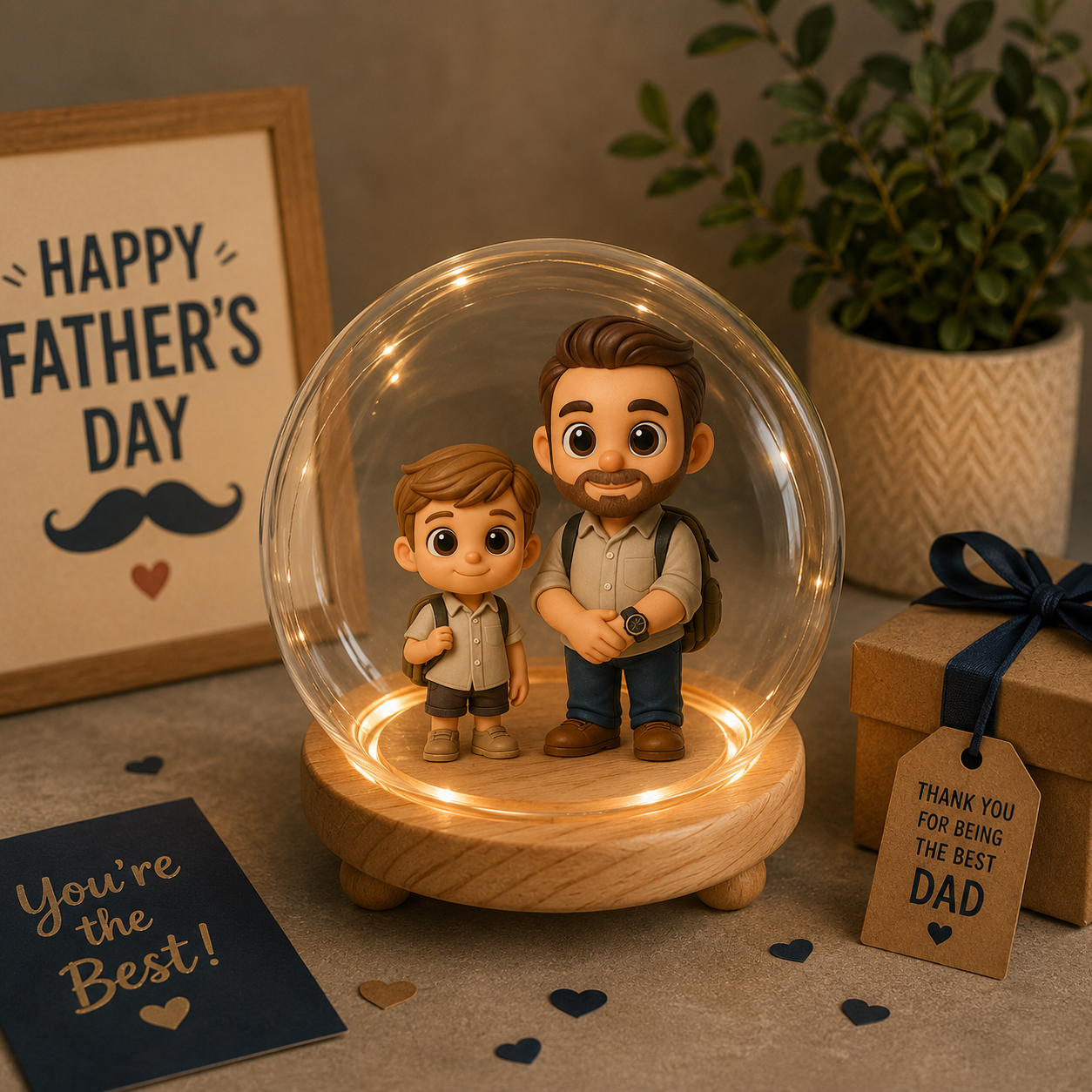 写真からのカスタム 3D フィギュアナイトライトパーソナライズされたおもちゃのフィギュアお父さんへのユニークで思い出に残るギフト完璧な父の日のギフト - 