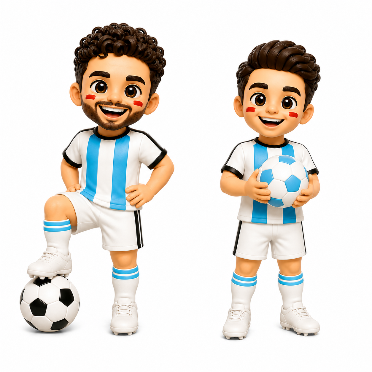 カスタムサッカーカップルの置物,ボーイフレンドへのパーソナライズされたサッカーギフト - 