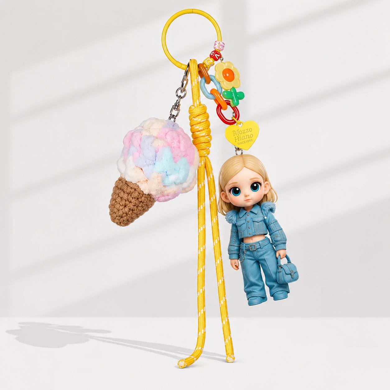 写真からのカスタム 3D キーホルダーフィギュア,カラフルなアイスクリームチャーム付き,パーソナライズされたミニ人形ギフト,彼女へのかわいいギフト,ガールフレンドへのギフト - 