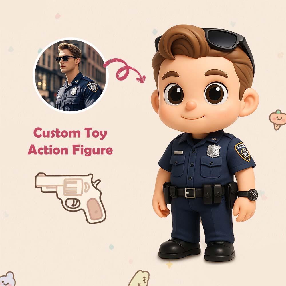 Custom 3D Action Figure From Your Photo Personalized Toy Custom Action Toy Gifts For Policeman/Policewoman