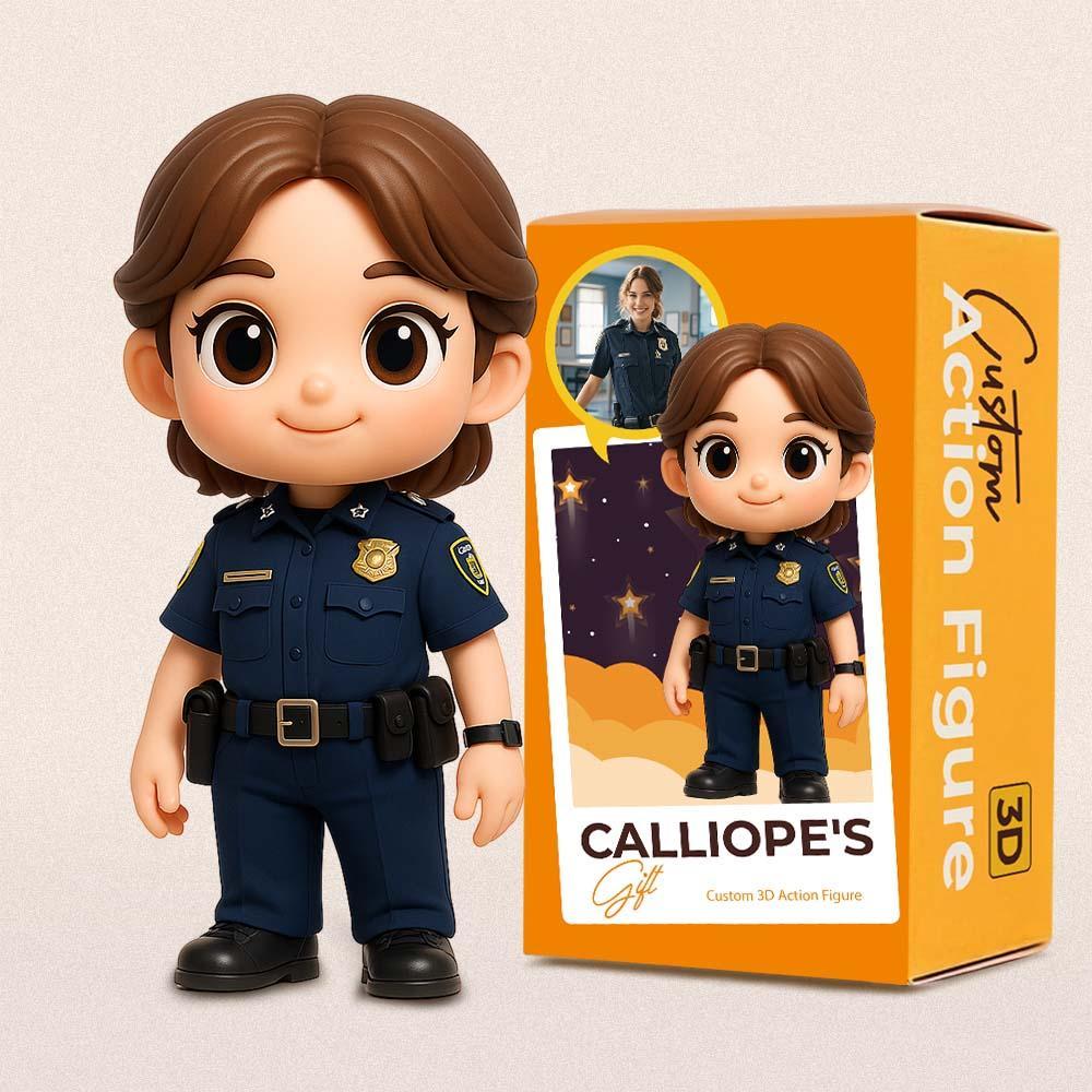 Custom 3D Action Figure From Your Photo Personalized Toy Custom Action Toy Gifts For Policeman/Policewoman