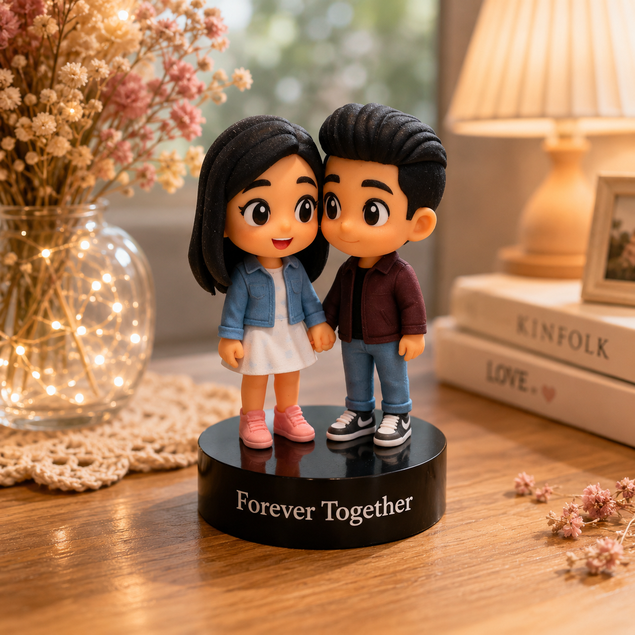 彫刻されたテキストベース付きの写真からのカスタム 3D フィギュア – ユニークな結婚式,記念日,誕生日,バレンタインデーのギフト - 