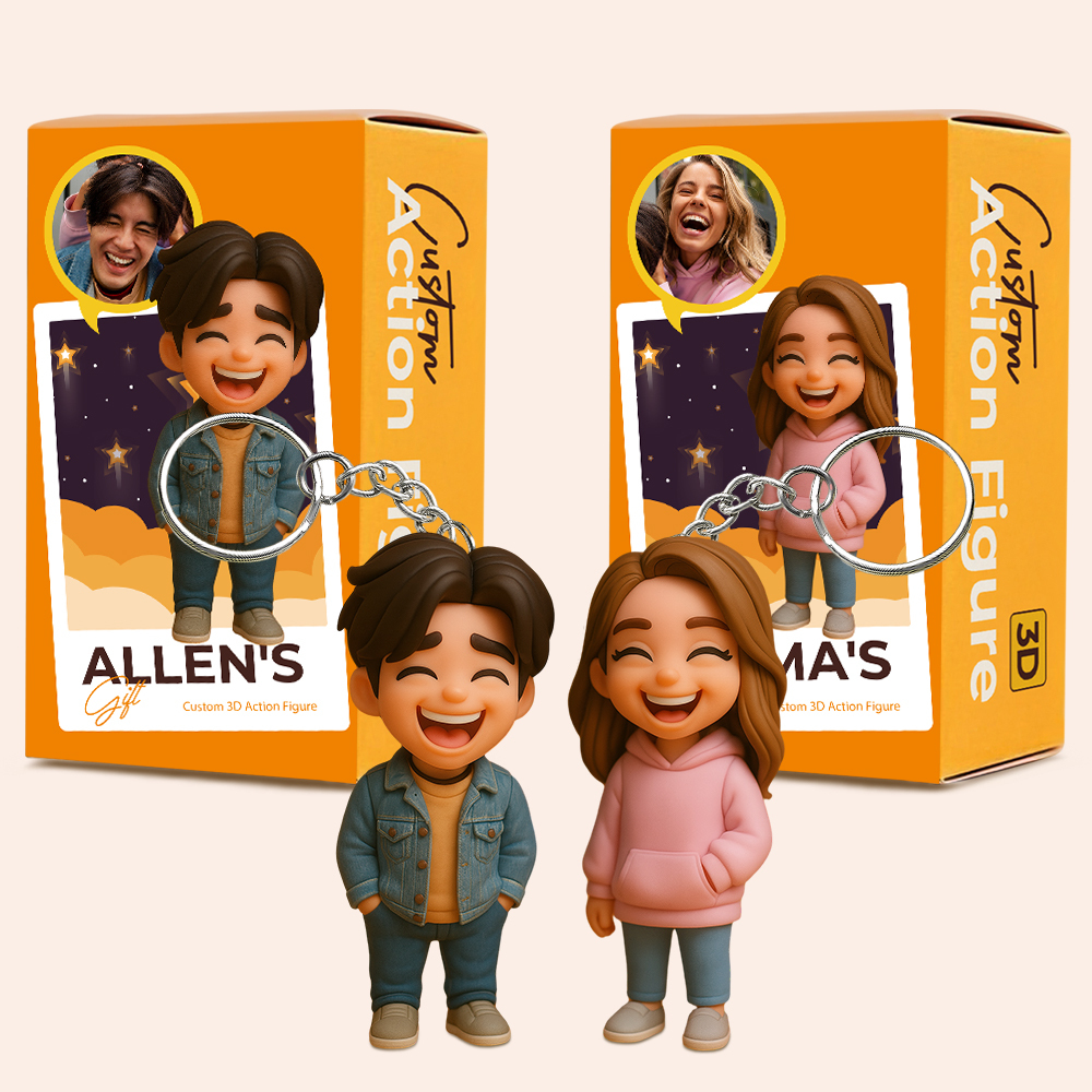 Custom Pet 3D Figurine Keychain Personalized Animal Keepsake