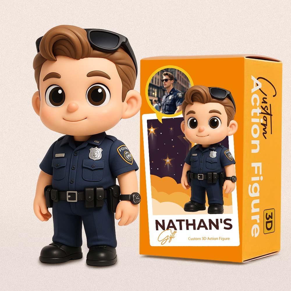 Custom 3D Action Figure From Your Photo Personalized Toy Custom Action Toy Gifts For Policeman/Policewoman