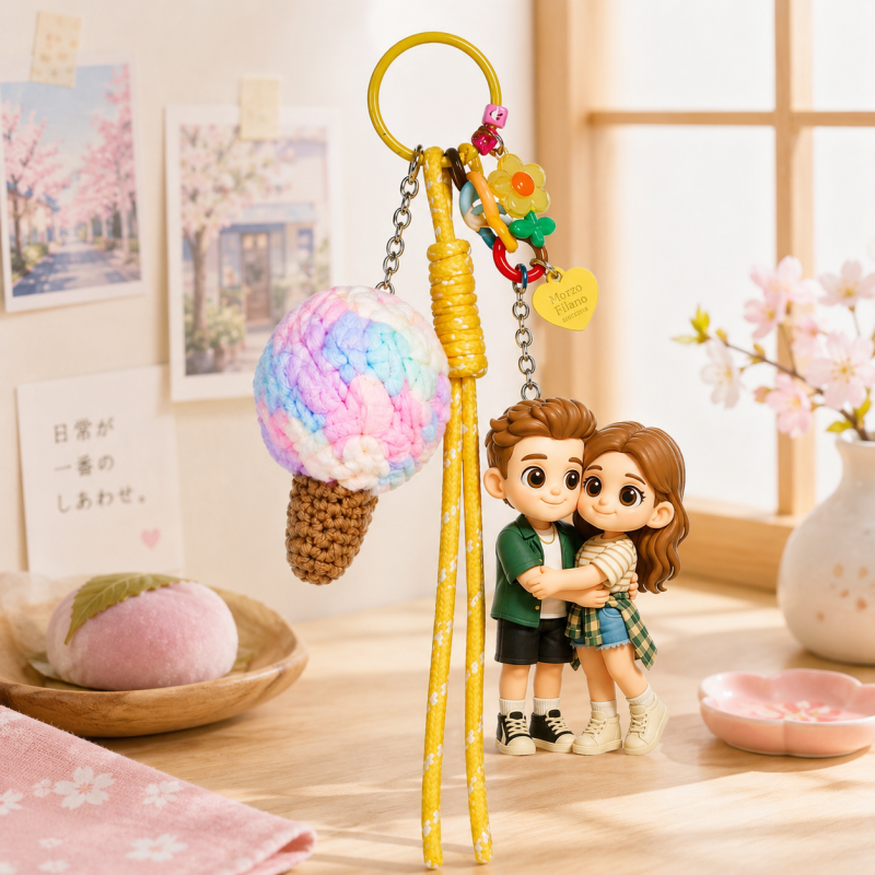 写真からのカスタム 3D キーホルダーフィギュア,カラフルなアイス
