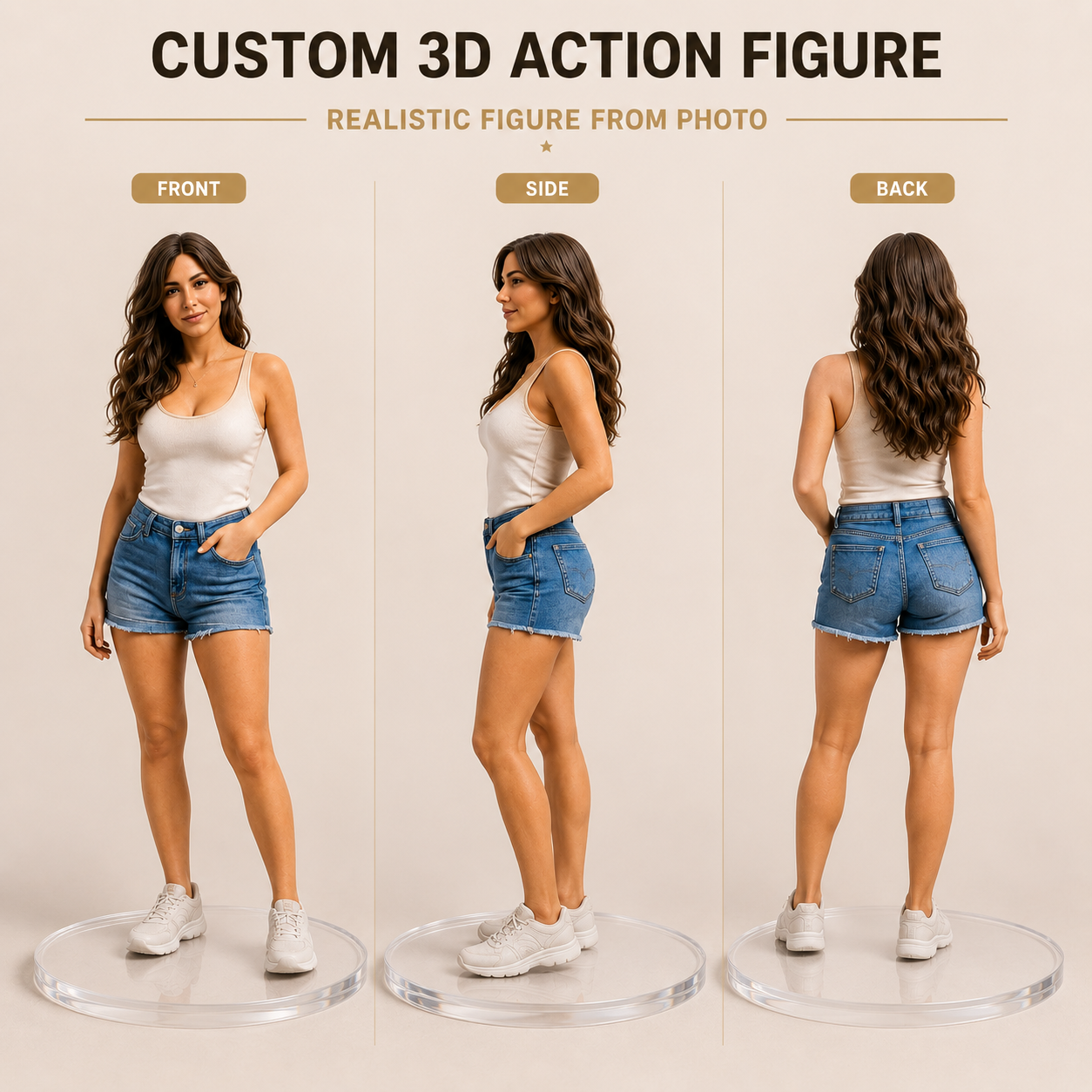 写真からカスタムリアルな 3D フィギュアパーソナライズされた全身アクションフィギュア,ディスプレイボックス付き