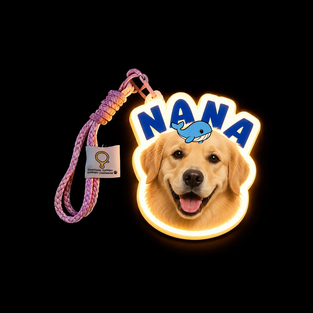 パーソナライズされたペットポートレート LED キーホルダーカスタム写真ライトアップ犬または猫キーホルダー光るアクリルバッグチャームパーソナライズされたペットメモリアルギフト - 
