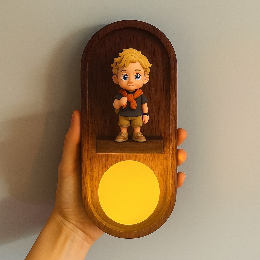 Custom 3D Printed Cartoon Character Figurine Wall Lamp with Personalized Night Light Home Decor