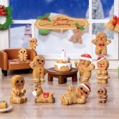 小さなジンジャーマンのフィギュアセット ミニクリスマスアクセサリーコレクション Diyデコレーションやデスクトップディスプレイ用