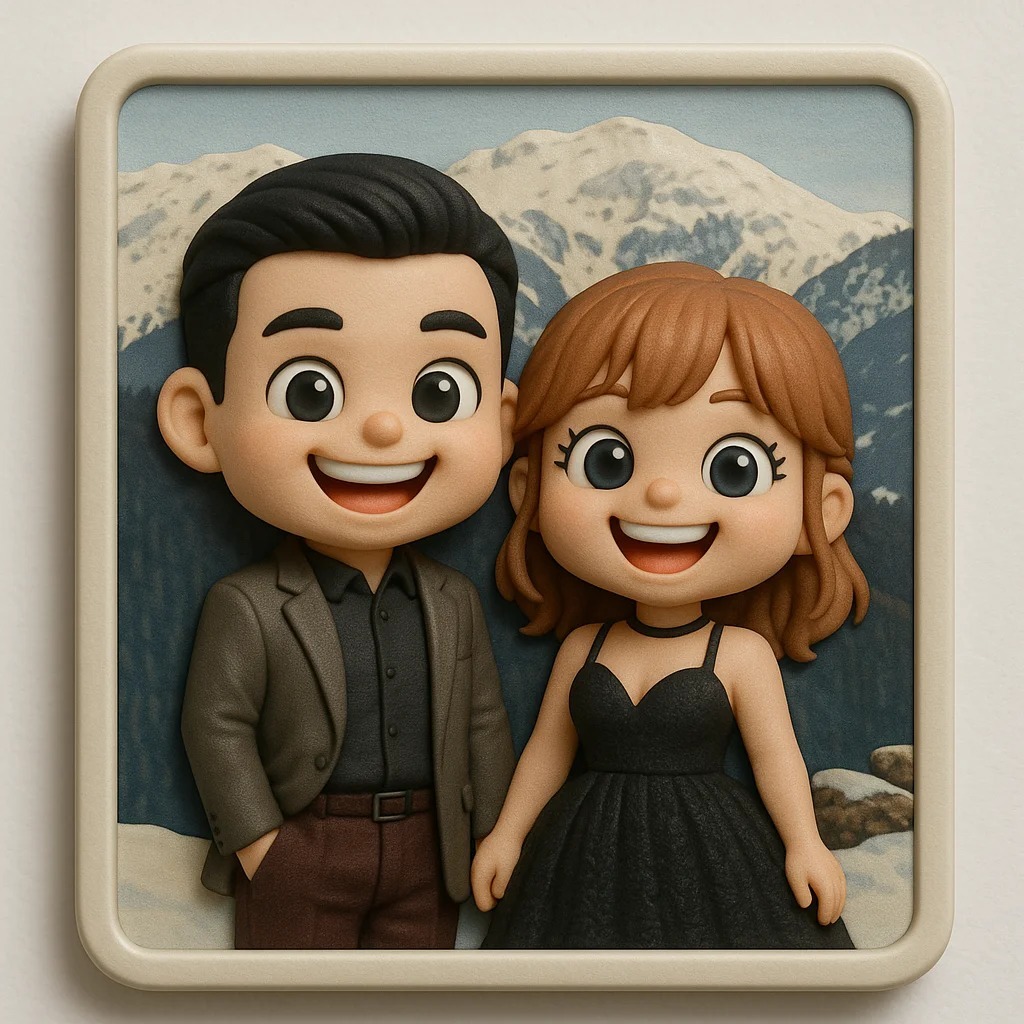 Custom 3D Wedding Fridge Magnet – Personalized Couple Figurine Cute Custom 3D Gift