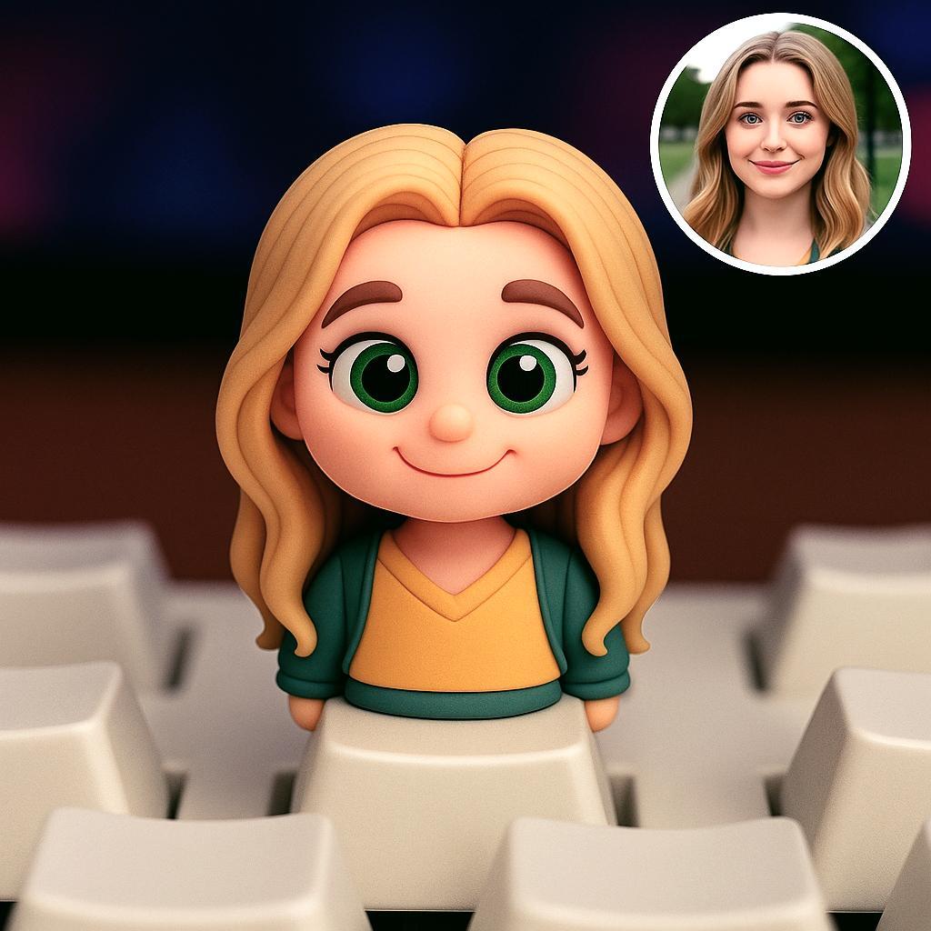 3D Printed AI Big Head Keycap Custom Keyboard Accessory Creative Trendy Gift