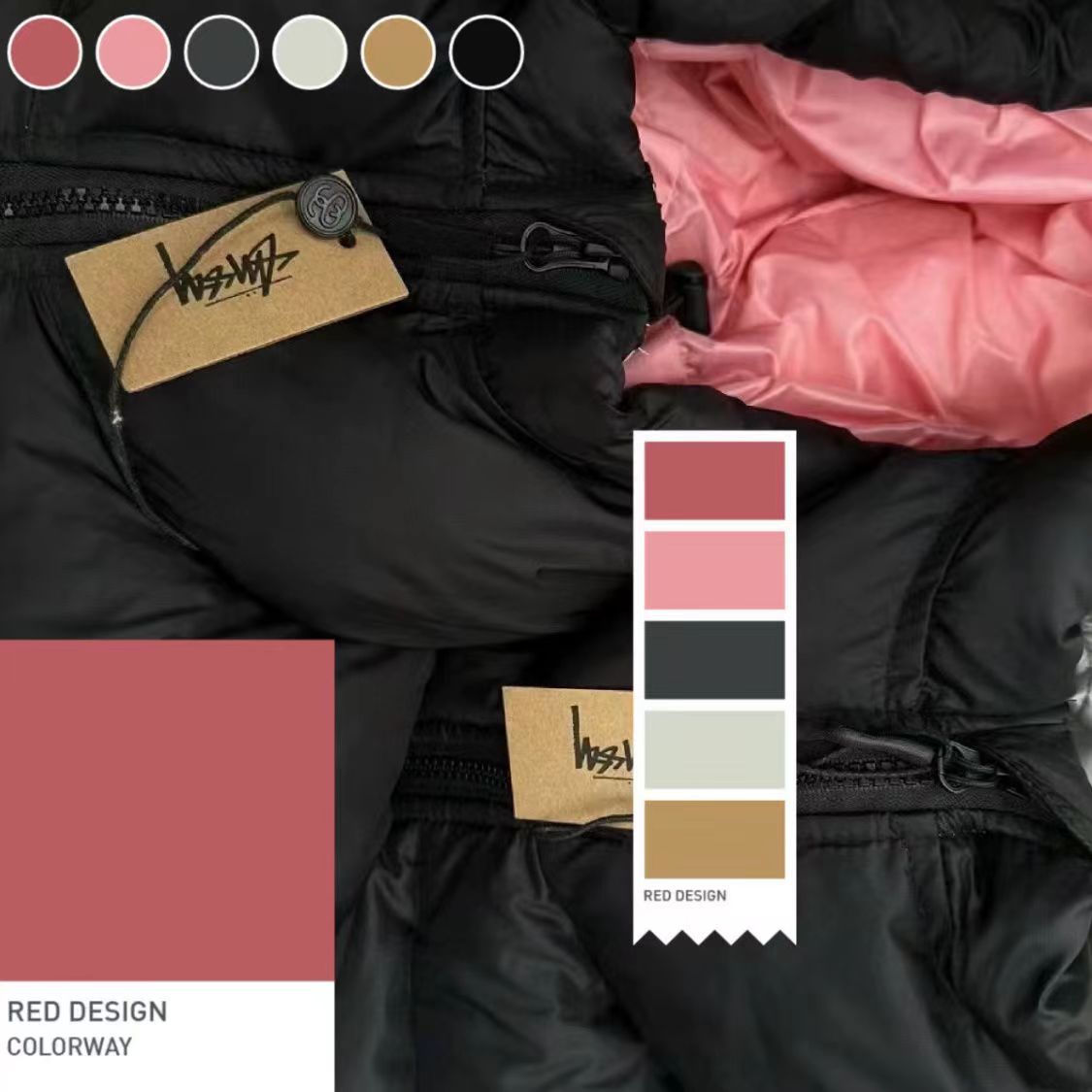 2024 Stussy 冬用暖かい防水ダックダウンジャケット-Nanamallモール