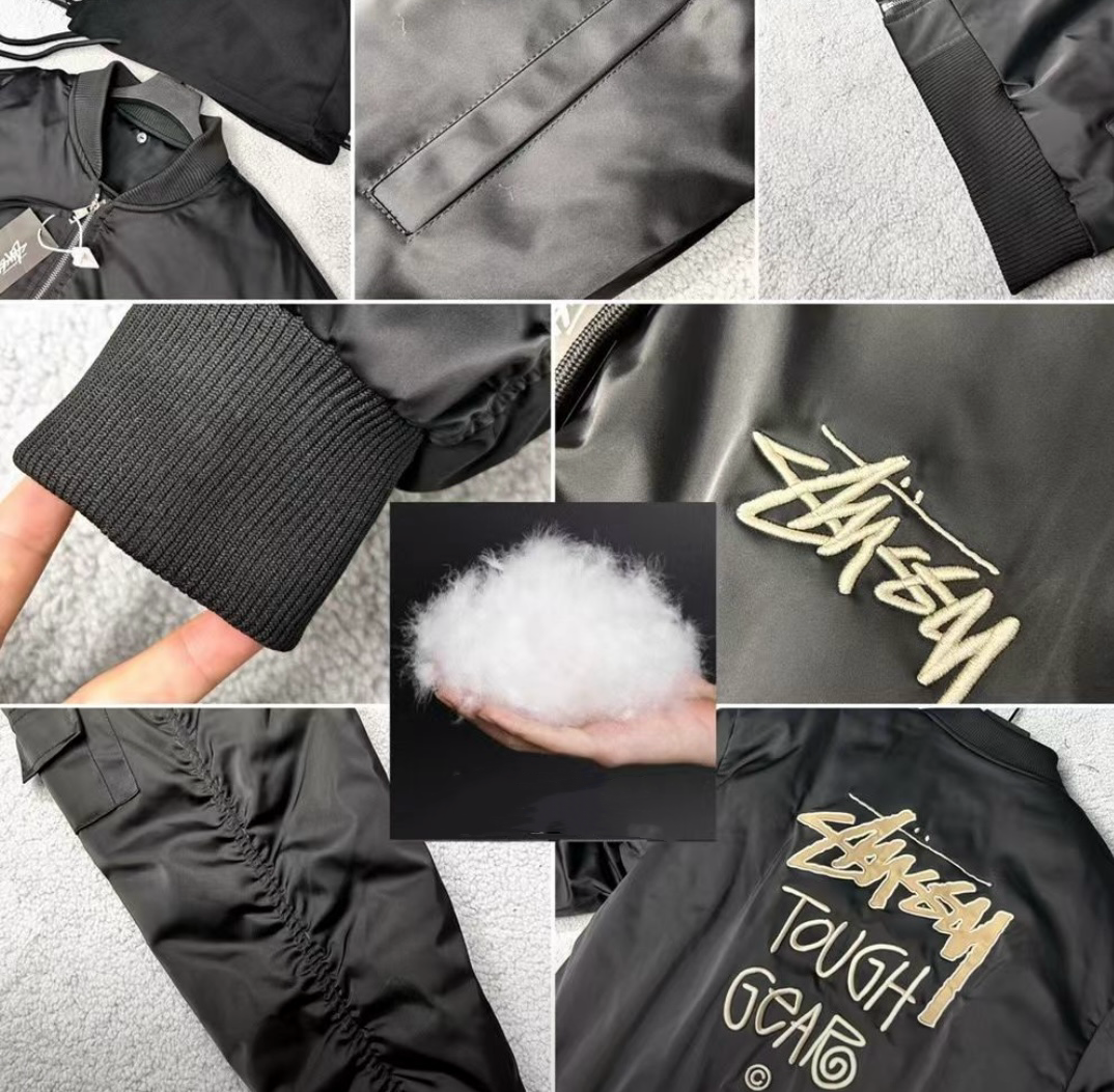 2024 STÜSSY  刺繍ロゴ 冬用フーディー＆光沢アウター-Nanamallモール