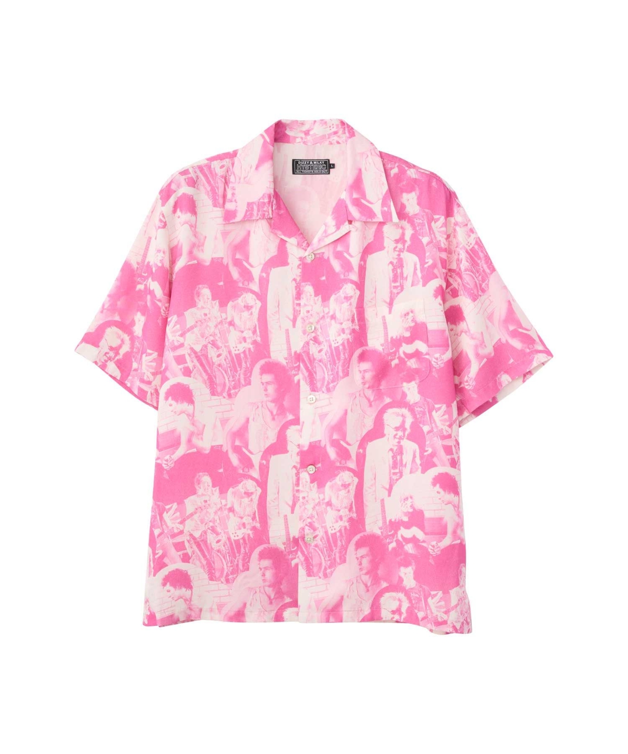 DENNIS MORRIS/BOLLOKS ANARCHY MIX柄 オープンカラーシャツ-Nanamallモール