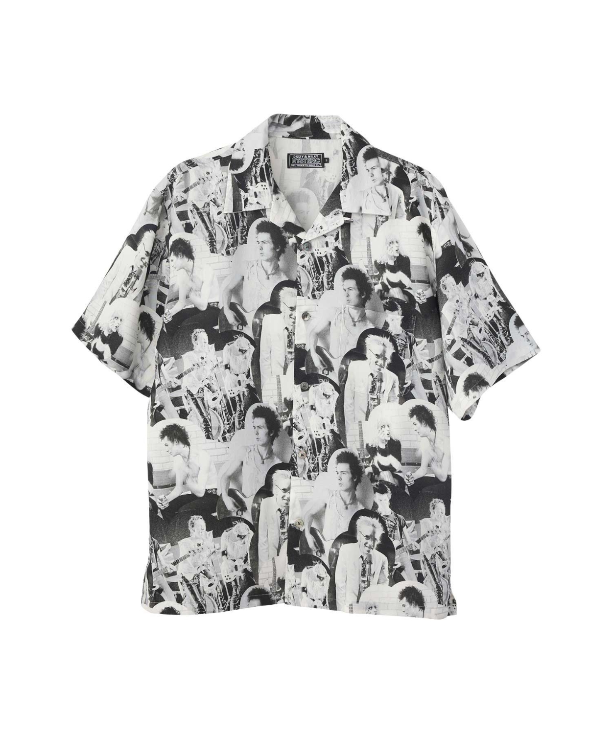 DENNIS MORRIS/BOLLOKS ANARCHY MIX柄 オープンカラーシャツ-Nanamallモール