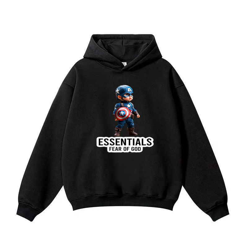 【2025特別割引価格】ESSENTIALS Joint model Q version of Captain America hoodie-Nanamallモール