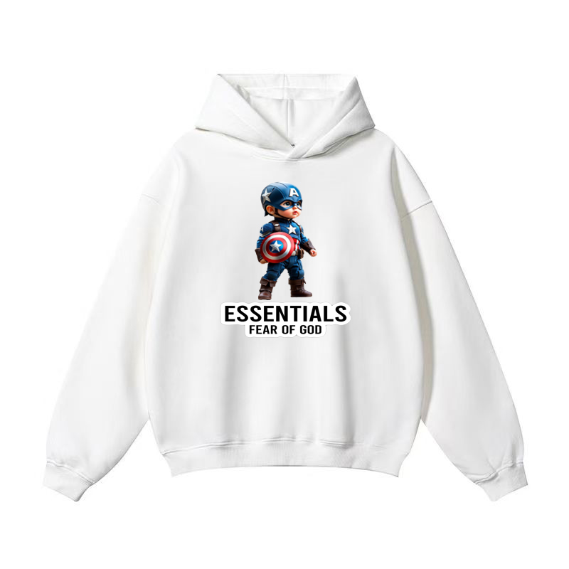 【2025特別割引価格】ESSENTIALS Joint model Q version of Captain America hoodie-Nanamallモール
