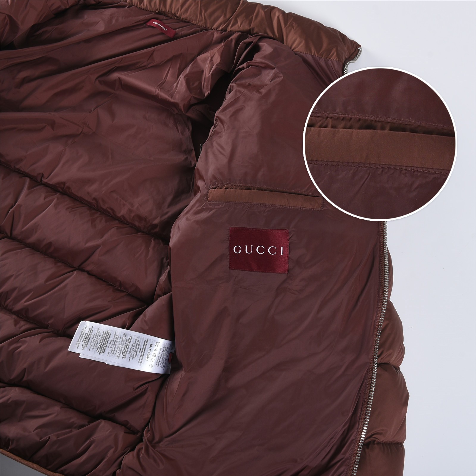 GUCCI グッチ FW25秋冬新作 刺繍ロゴ 立襟ローショルダー スリムフィット ダウンジャケット 男女兼用