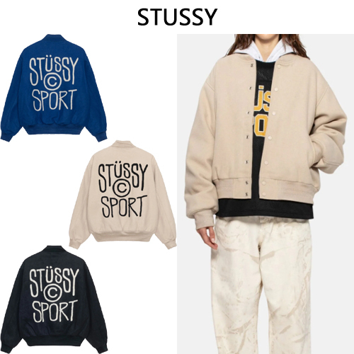 ★23-24FW新作★STUSSY★SPORT MELTON VARSITY JACKET-Nanamallモール