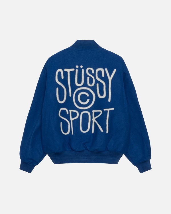 ★23-24FW新作★STUSSY★SPORT MELTON VARSITY JACKET-Nanamallモール