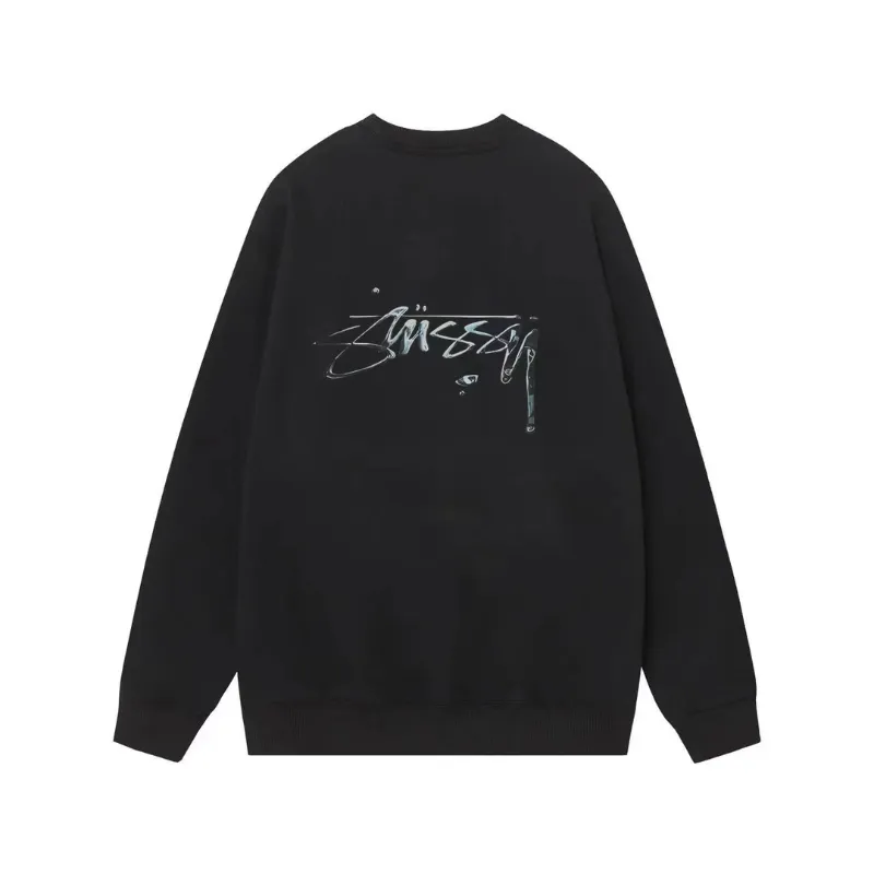 Stussy Relaxed Smoothstock Crew ‘Black’-Nanamallモール