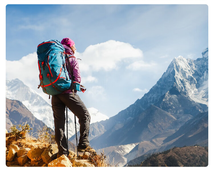 ไม้เท้าปีนเขาโลหะผสมอลูมิเนียมกันลื่นลดแรงกระแทกแบบยืดหดได้