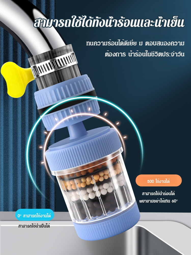 หัวกรองก๊อกน้ำหกชั้นสำหรับใช้ในบ้าน