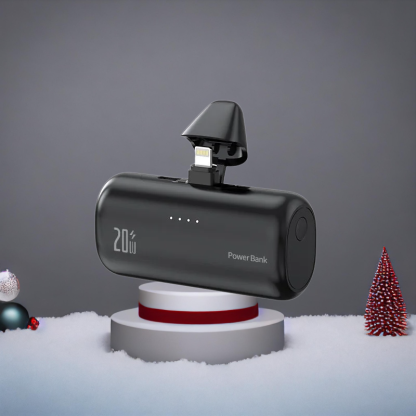 【ชาร์จเร็วในตัว ไม่ต้องใช้สาย】แบตเตอรี่พกพาแบบแคปซูลหมุน