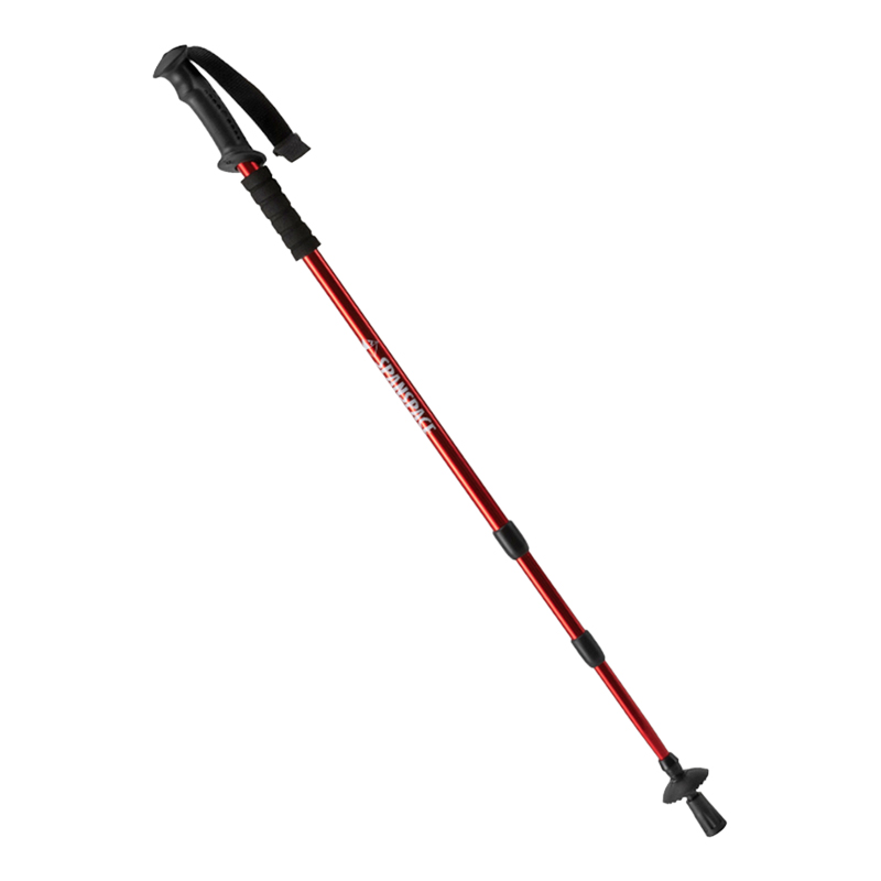 ไม้เท้าปีนเขาโลหะผสมอลูมิเนียมกันลื่นลดแรงกระแทกแบบยืดหดได้