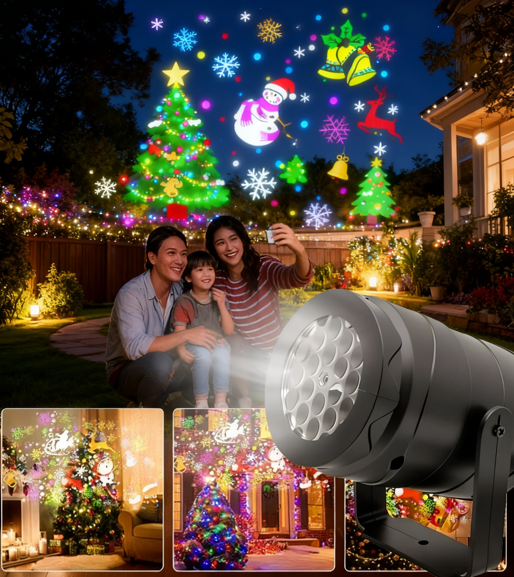 ไฟ LED ประหยัดไฟ สีสันสดใส ตกแต่งฉากงานคริสต์มาส