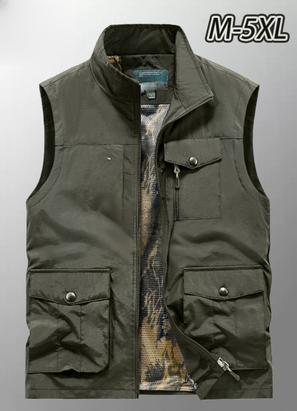 【มีช่องกระเป๋าหลายช่องและจุของได้มาก เหมาะกับทุกสัดส่วน】เสื้อกั๊กผู้ชายระดับไฮเอนด์ใหม่ปี 2025 นี้