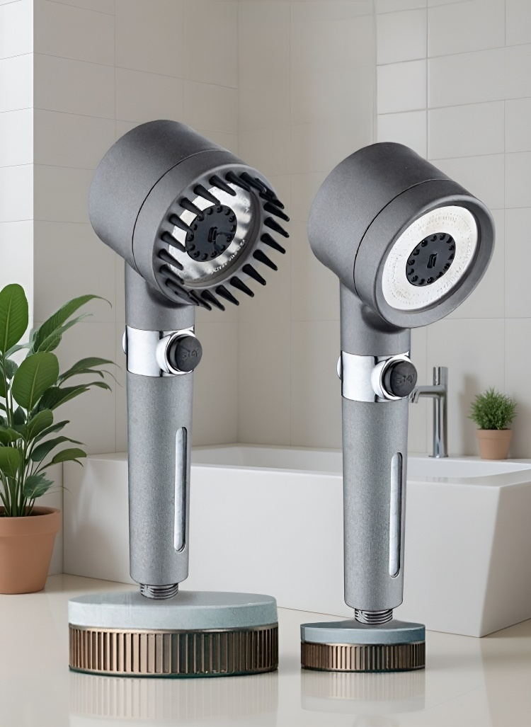 【🌊 ปรับความดันน้ำได้แค่กดปุ่มเดียว! 】หัวฝักบัวแรงดันสูง