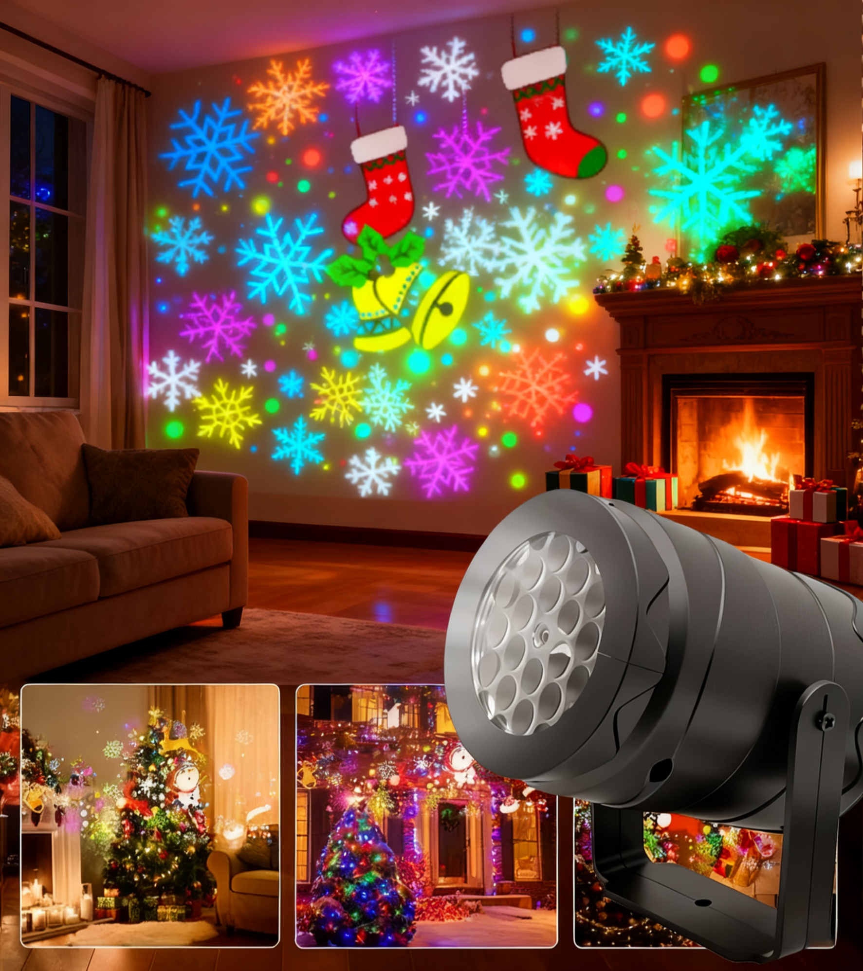 ไฟ LED ประหยัดไฟ สีสันสดใส ตกแต่งฉากงานคริสต์มาส