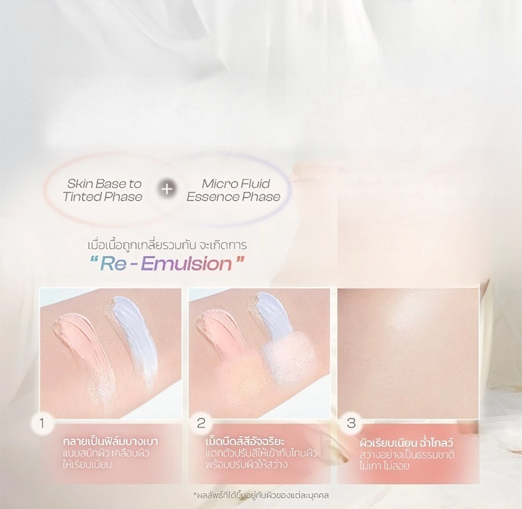 【คนขี้เกียจก็มีผิวไร้ที่ติได้!】ครีมกันแดดผสมเบสเมคอัพ 3-in-1