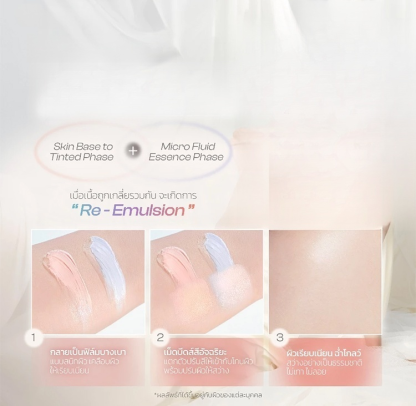 【คนขี้เกียจก็มีผิวไร้ที่ติได้!】ครีมกันแดดผสมเบสเมคอัพ 3-in-1