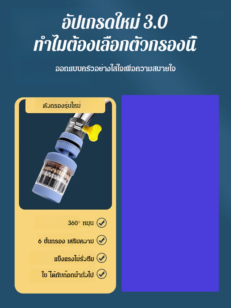 หัวกรองก๊อกน้ำหกชั้นสำหรับใช้ในบ้าน