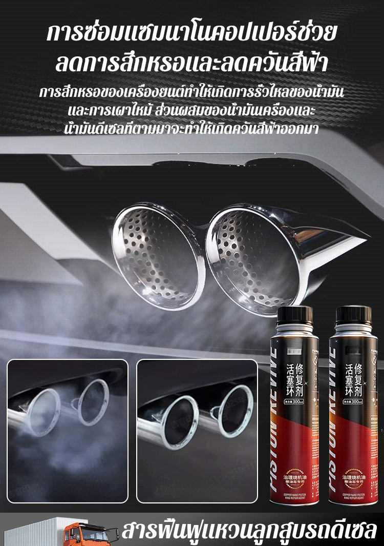 【เปลี่ยนรถเก่าเป็นใหม่】สารฟื้นฟูแหวนลูกสูบรถดีเซล