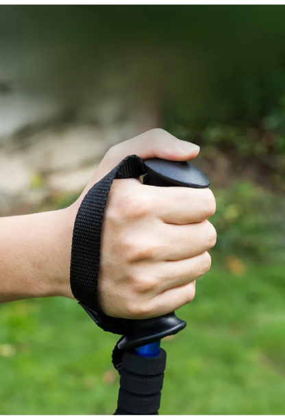 ไม้เท้าปีนเขาโลหะผสมอลูมิเนียมกันลื่นลดแรงกระแทกแบบยืดหดได้