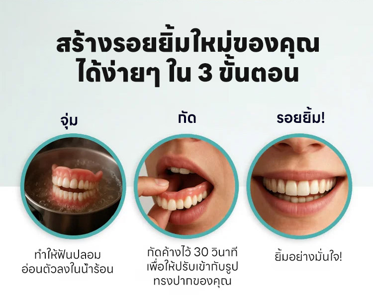 ฟันปลอมยิ้มสวยงามใส่สบาย ยิ้มมั่นใจ ทุกที่ ทุกเวลา!