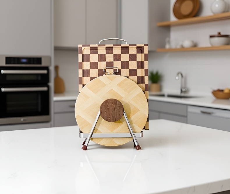 고급스러운 너도밤나무 소재의 커팅보드 랙 디테일