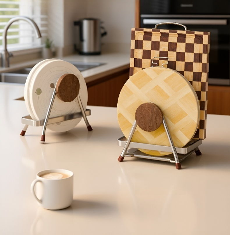 주방 인테리어에 잘 어울리는 빈티지 커팅보드 랙