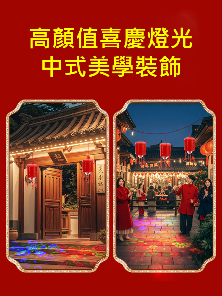 【全家有福】新年七彩福字投影燈