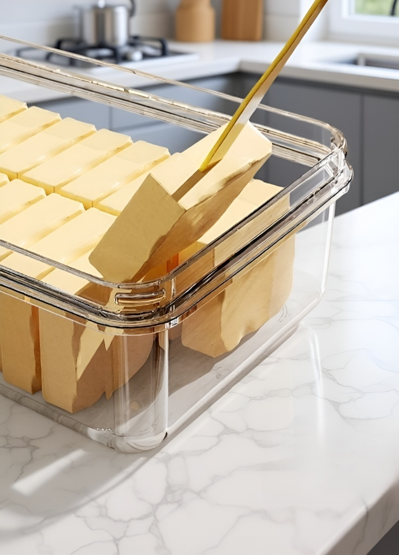 깔끔하게 절단된 버터와 보관함