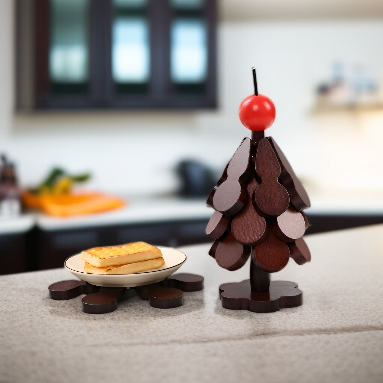 뜨거운 냄비 아래 깔려있는 화상방지패드